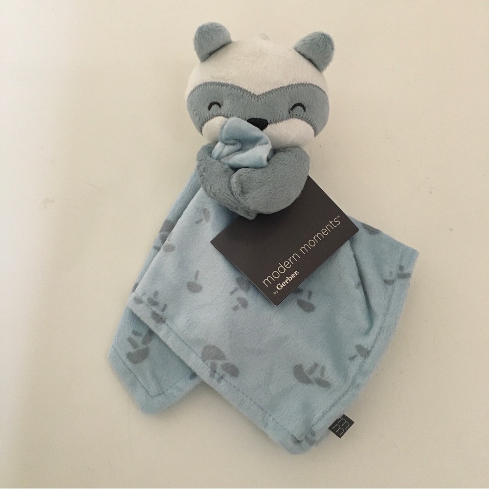 NEW Raccoon Lovey Soft Baby Toy Blue | Modern Moments by Gerber